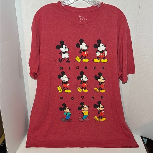 Disney Red Mickey Mouse Character Tee - Picture 1 of 7